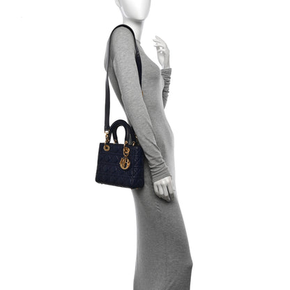 Christian Dior Lambskin Cannage Small Lady Dior Blue 2 of 10