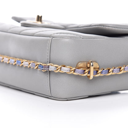 Chanel Lambskin Chevron Quilted Small Single Flap Grey 9 of 9