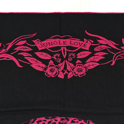 Hermes Cashmere Silk Jungle Love Tattoo Shawl 140 Bleu Noir Rose Vif 5 of 6