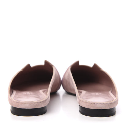 Hermes Suede Goatskin Crystal Roxane Mules 37.5 Rose 7 of 11