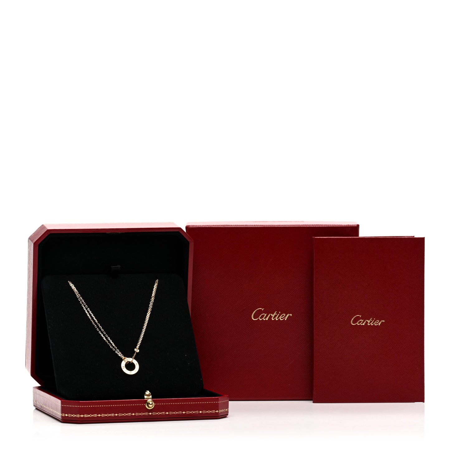 18K Yellow Gold 2 Diamond LOVE Necklace