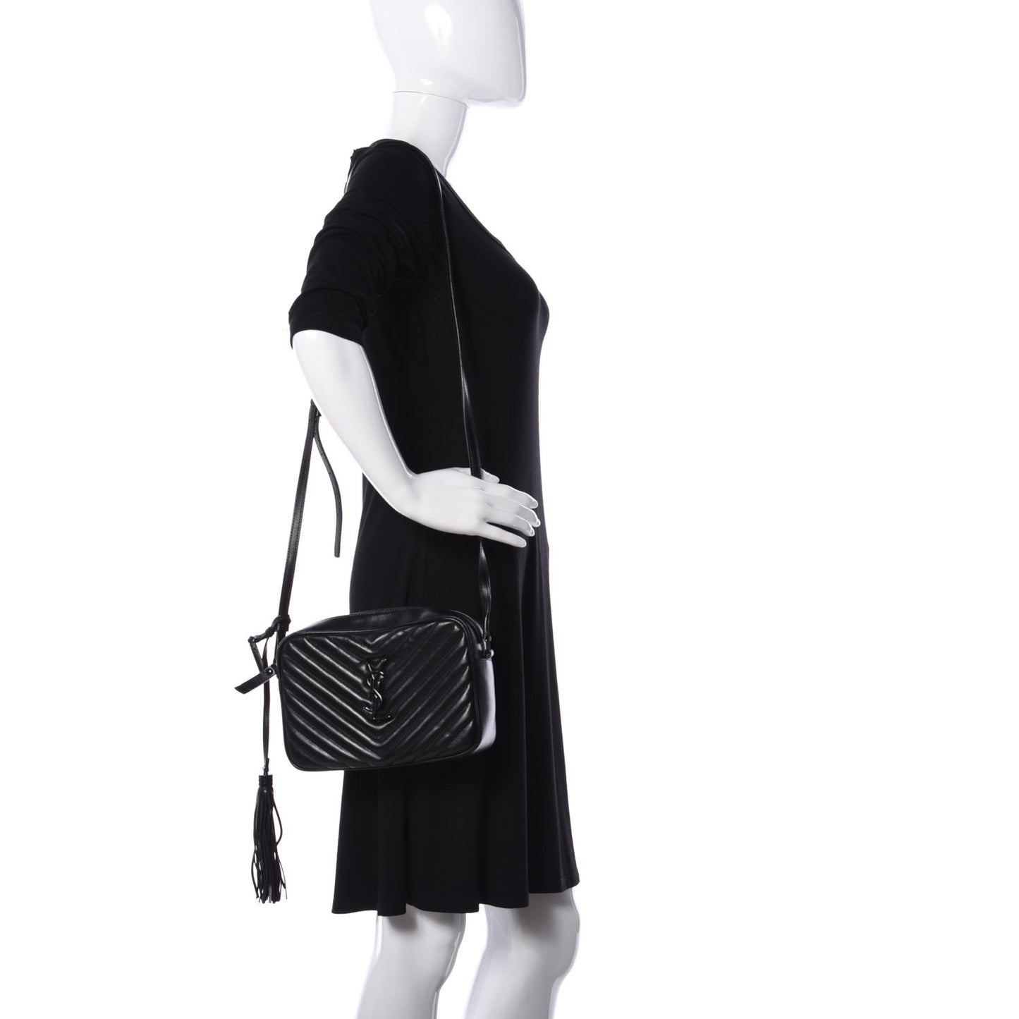 Calfskin Matelasse Monogram Lou Camera Bag Black