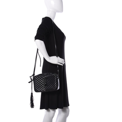 Saint Laurent Calfskin Matelasse Monogram Lou Camera Bag Black 2 of 13
