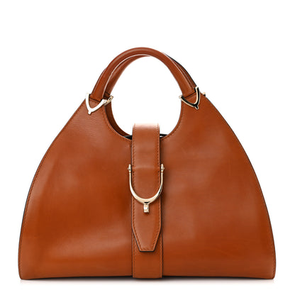 Gucci Calfskin Medium Stirrup Top Handle Bag Brown 1 of 10