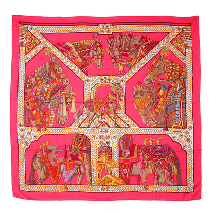 Hermes Cashmere Silk La Danse Du Cheval Marwari Shawl 140 2 of 7