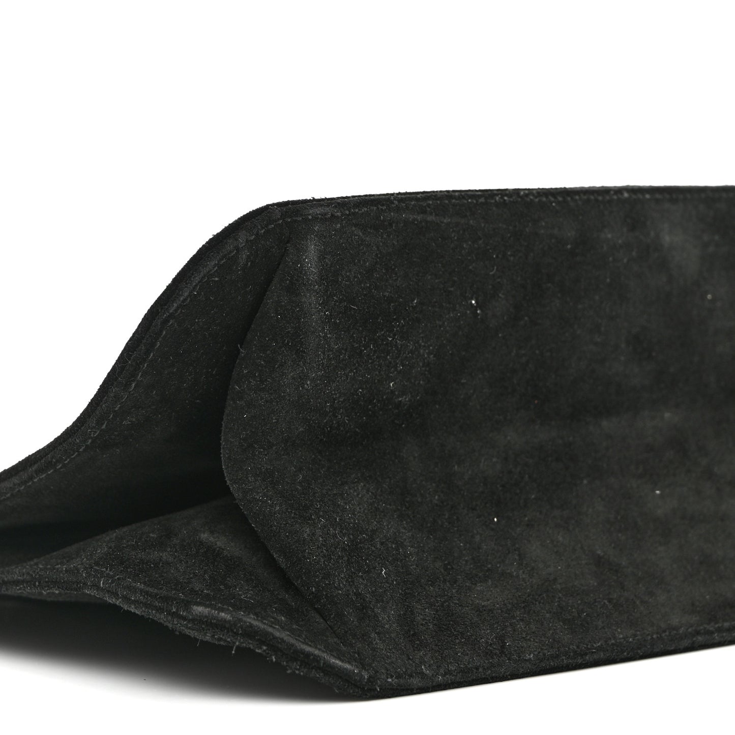 Suede Logo Shoulder Bag Black