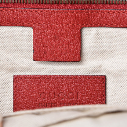 Gucci GG Supreme Monogram Web Bosco Patch Dome Backpack Beige Malva Hibiscus Red 6 of 10