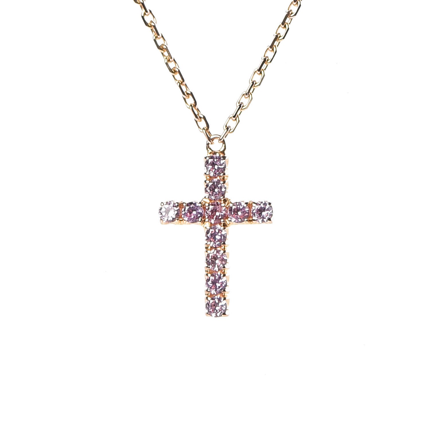 Cartier 18K Pink Gold Pink Sapphire Symbols Cross Pendant Necklace 4 of 6