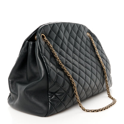 Chanel Lambskin Quilted Large Just Mademoiselle Bowling Bag Black 3 of 11