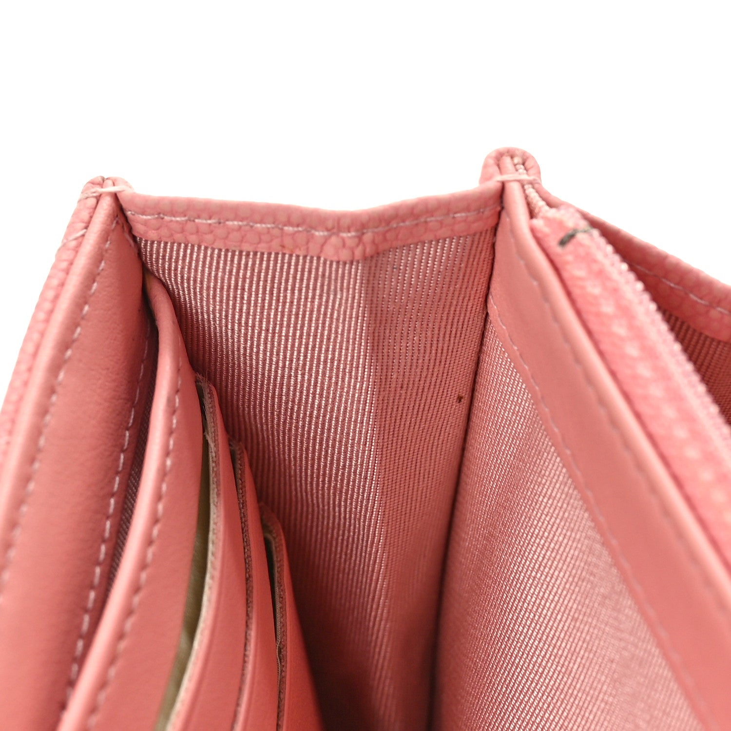 Chanel Caviar Chevron Quilted Large Gusset Flap Wallet Pink 9 of 9