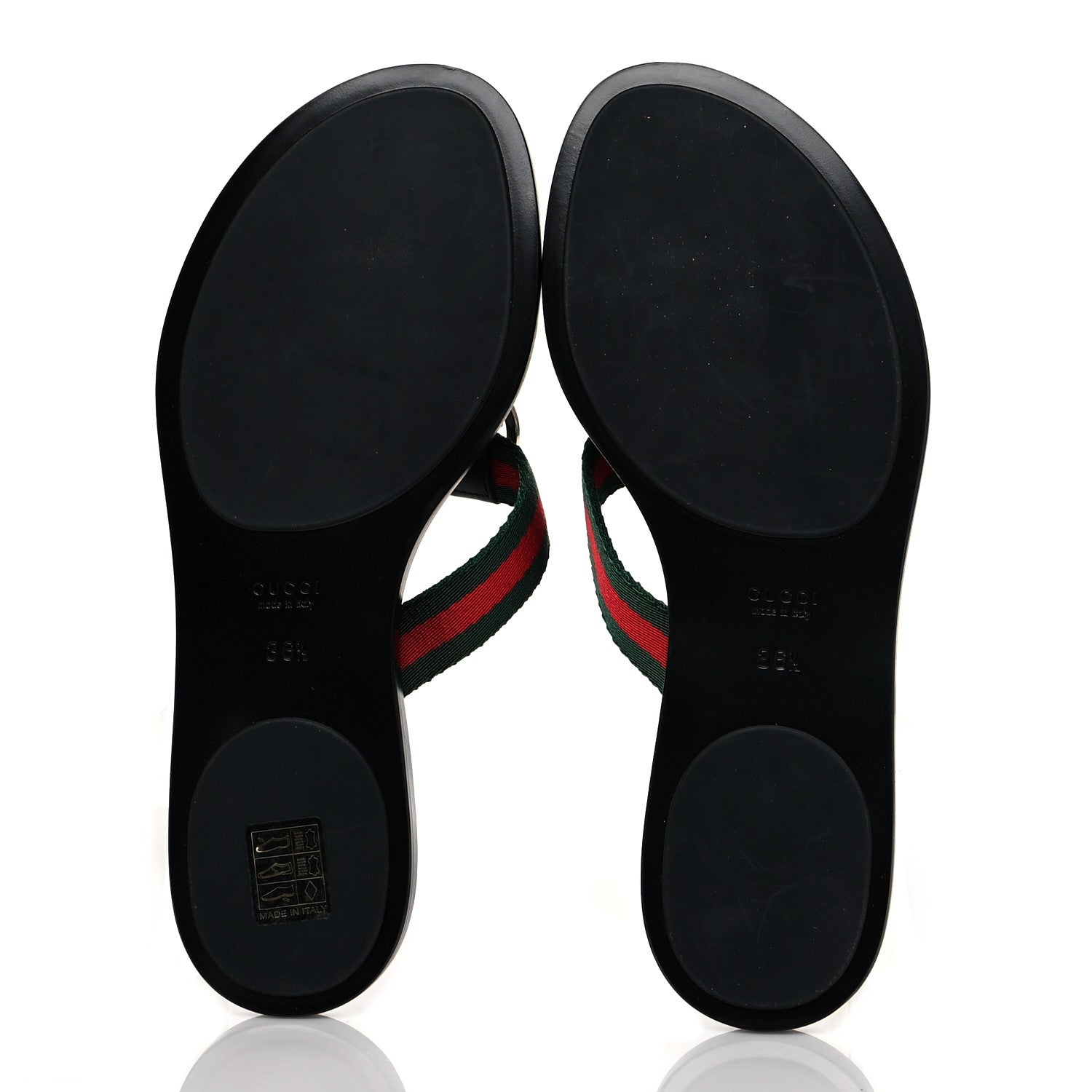 Gucci Nylon Guccissima Web Womens Thong Sandals 36.5 Green Red Black 5 of 8
