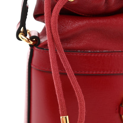 Gucci Azalea Sakai Calfskin Horsebit 1955 Drawstring Bucket Bag New Cherry Red 9 of 10