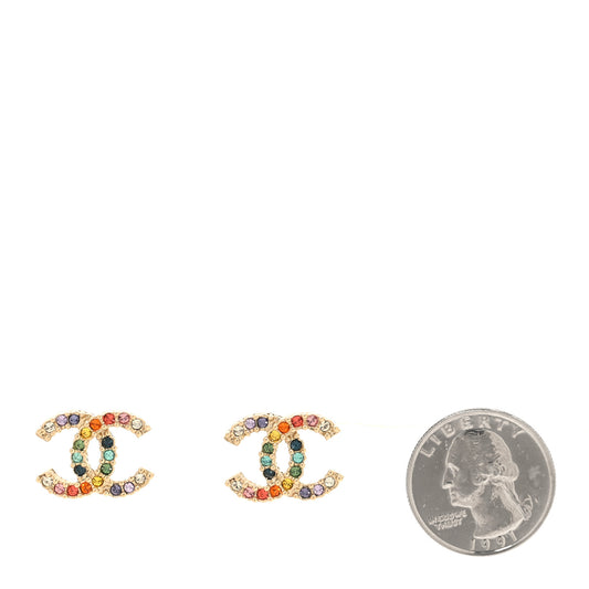 Crystal Over The Rainbow CC Earrings Gold Multicolor
