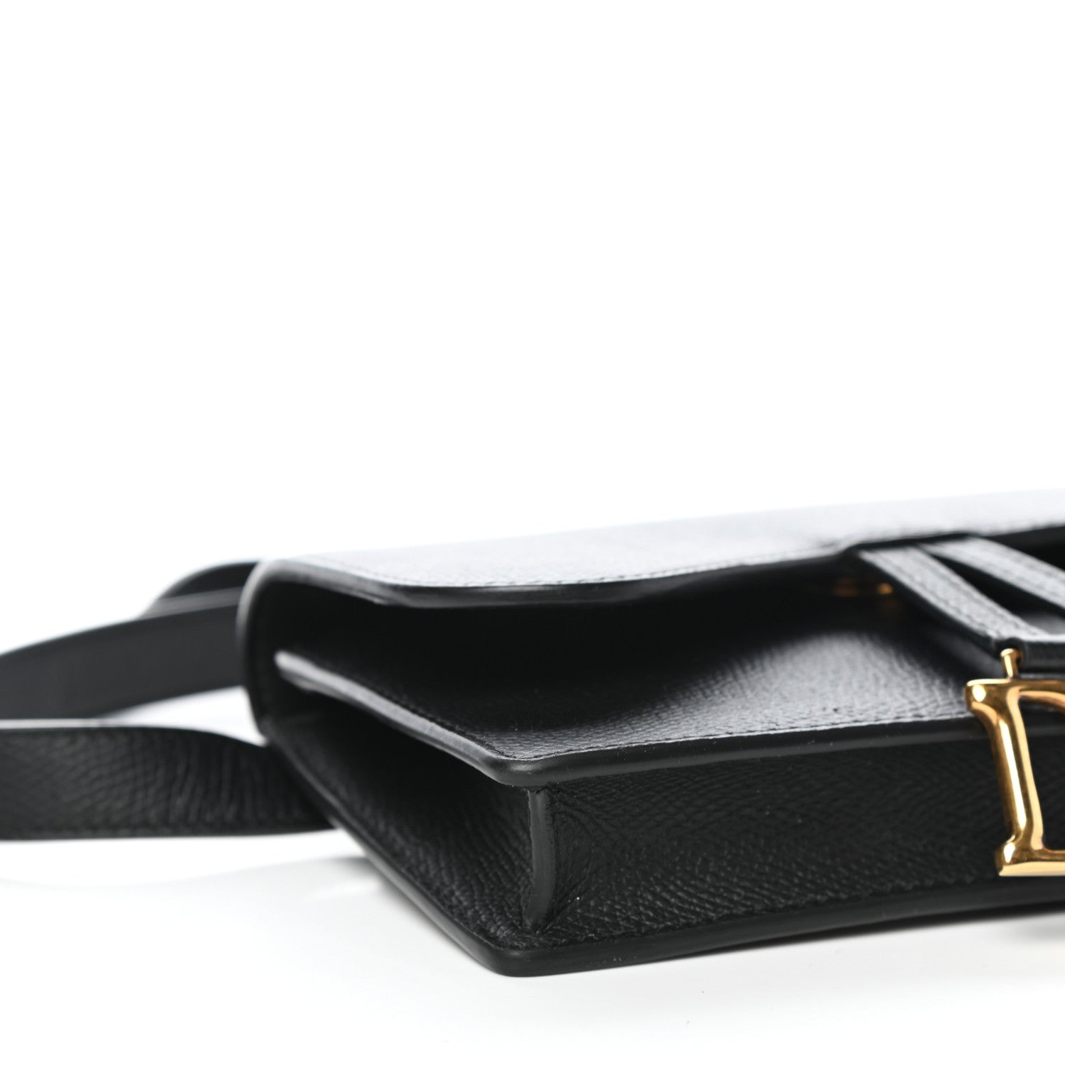 Christian Dior Grained Calfskin Saddle Belt Clutch Black 9 of 12