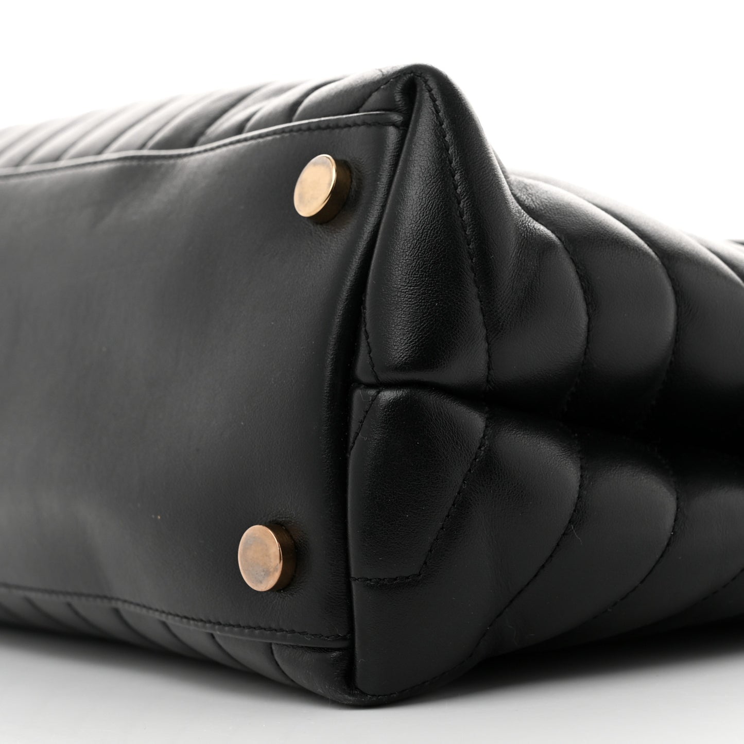 Calfskin Y Quilted Monogram Large Loulou Chain Satchel Black