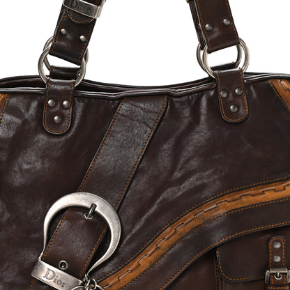 Christian Dior Calfskin Medium Gaucho Double Saddle Bag Brown 8 of 11
