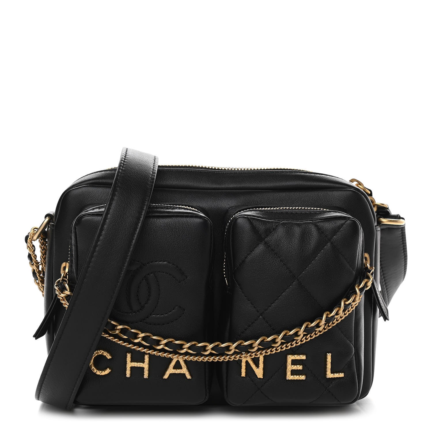 Chanel Calfskin Quilted Small Camera Case Black 1 of 11