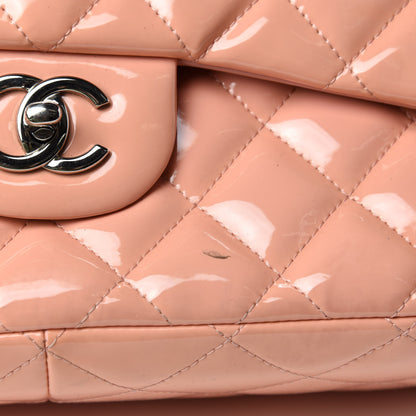 Chanel Patent Quilted Jumbo Double Flap Pink 9 of 18