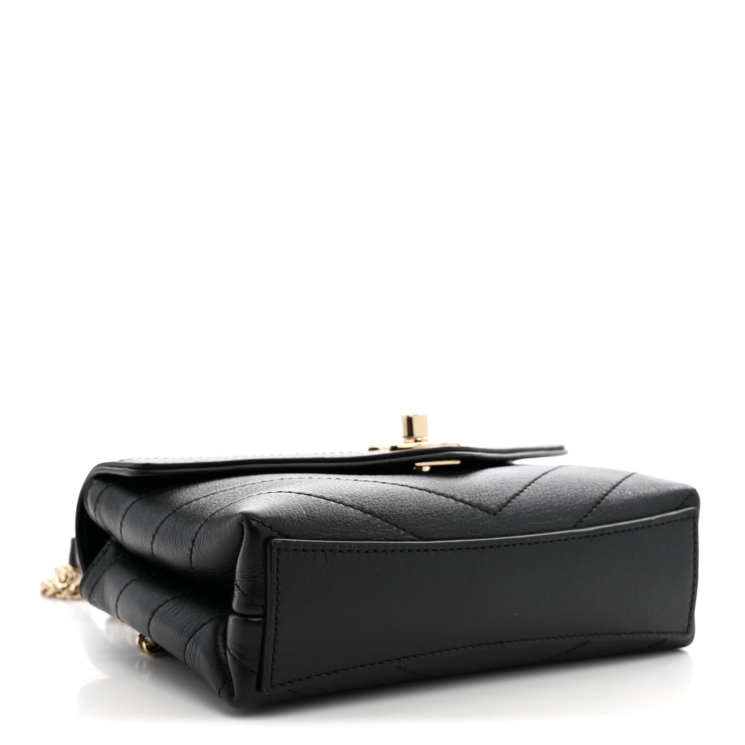Chanel Calfskin Chevron Stitched Coco Waist Bag Black 4 of 10