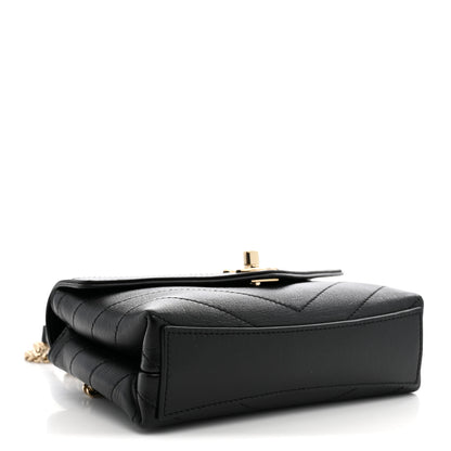 Chanel Calfskin Chevron Stitched Coco Waist Bag Black 4 of 10