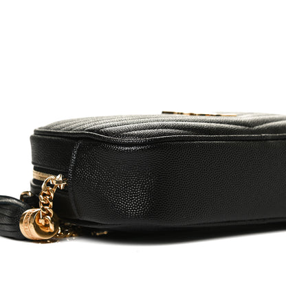 Saint Laurent Grain De Poudre Matelasse Monogram Mini Lou Camera Bag Black 8 of 10