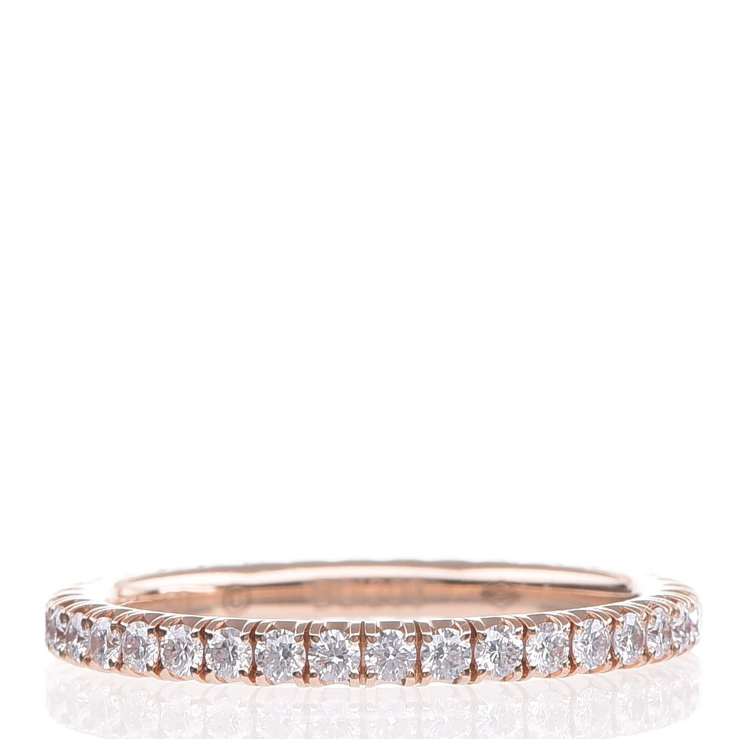 18K Pink Gold Diamond 2mm Étincelle de Wedding Band Ring 50 5.25