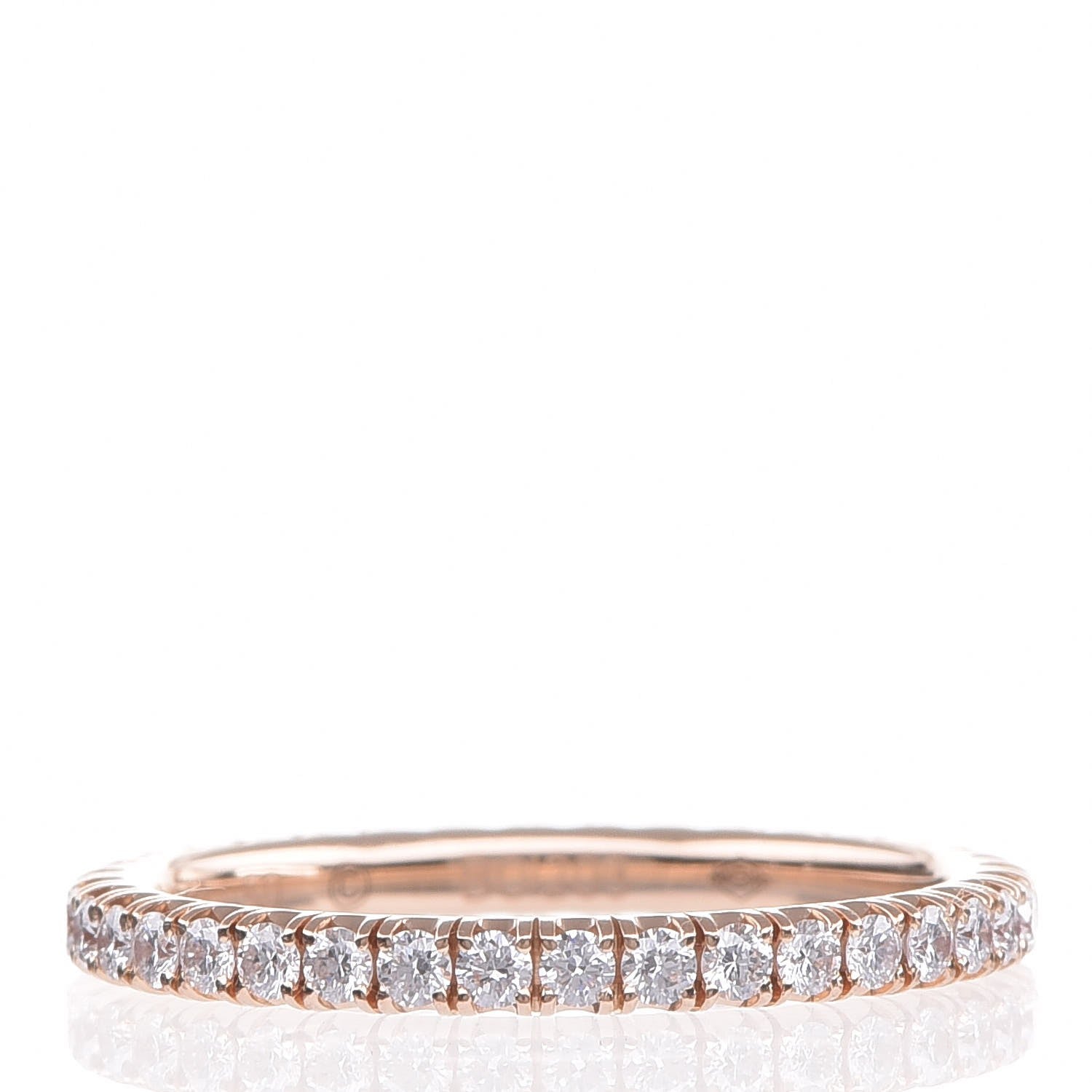 Cartier 18K Pink Gold Diamond 2mm Étincelle de Wedding Band Ring 50 5.25 3 of 6
