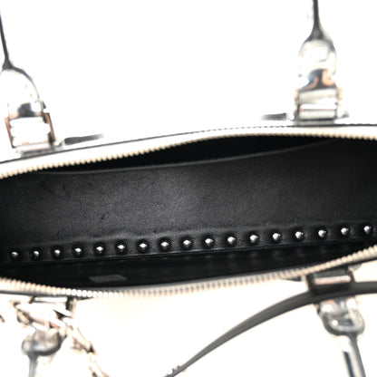 Valentino Garavani Mirror Calfskin Rockstud East West Top Handle Bag Silver 4 of 9