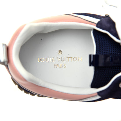 Louis Vuitton Suede Calfskin Run Away Sneakers 36 Blue Pink White 6 of 7