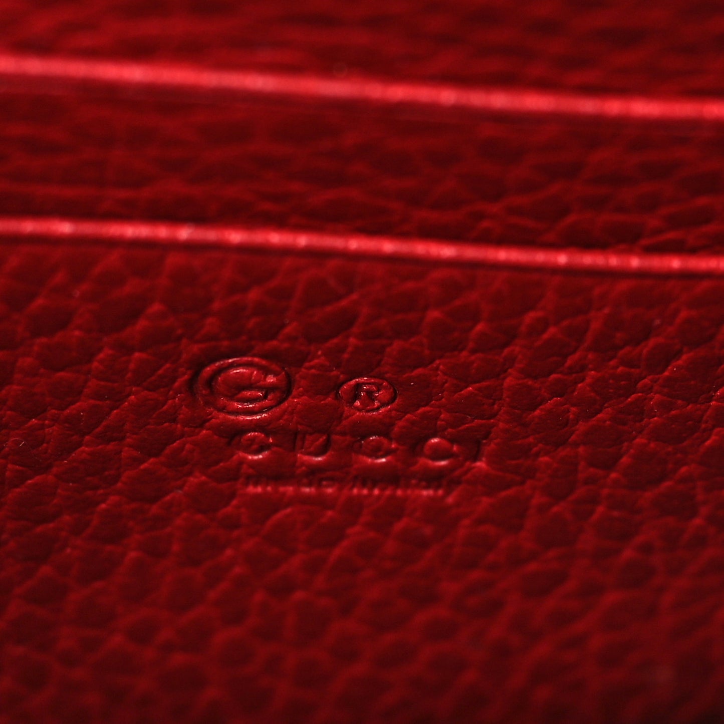 Dollar Calfskin Interlocking G Chain Wallet Red