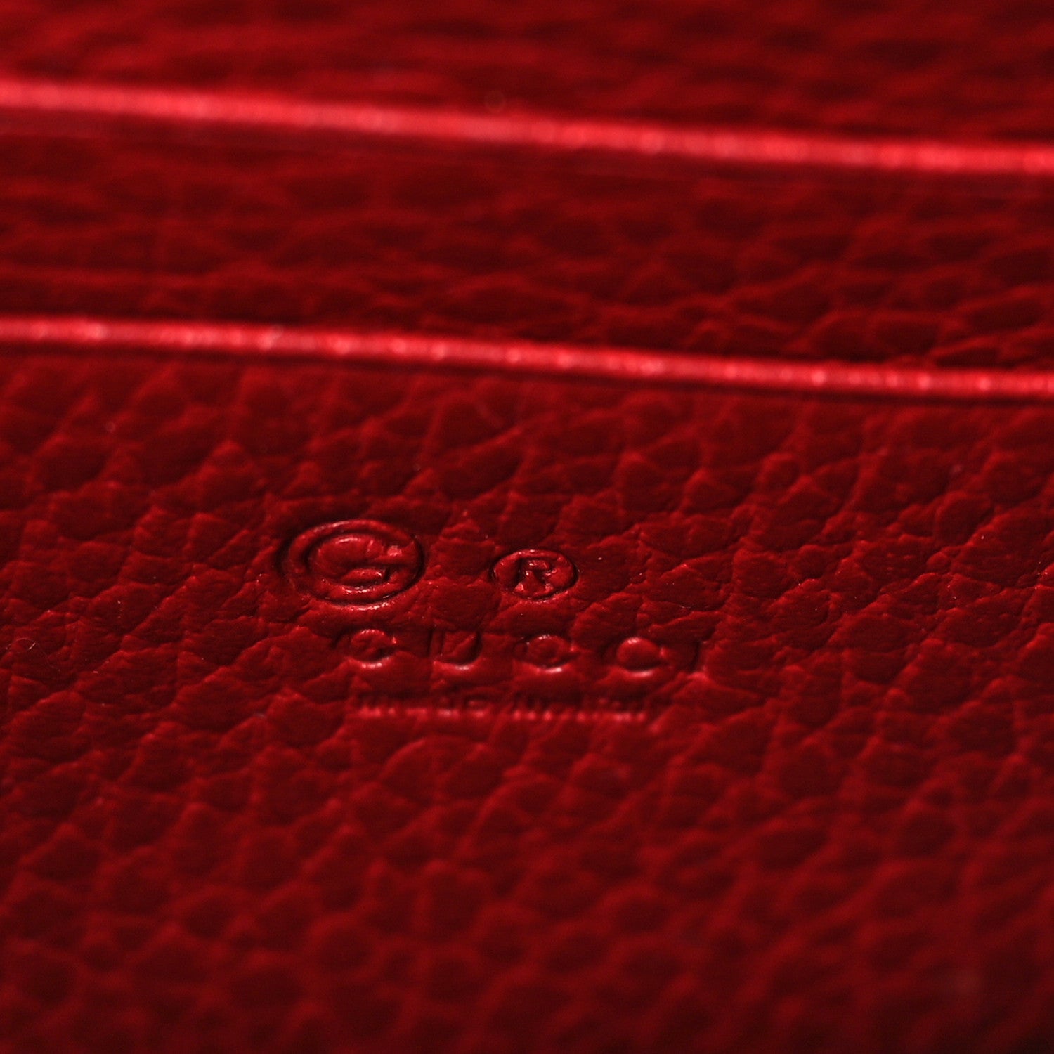 Gucci Dollar Calfskin Interlocking G Chain Wallet Red 6 of 8