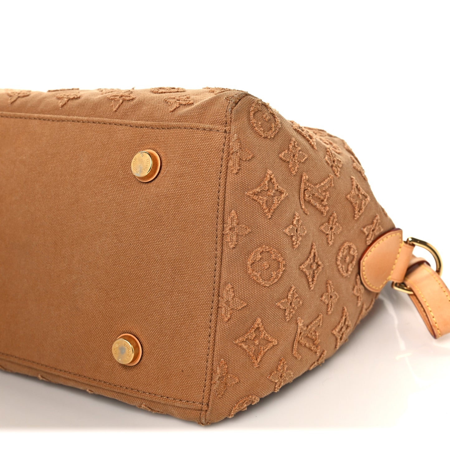 Denim Monogram Stone Speedy Bandouliere 35 Caramel