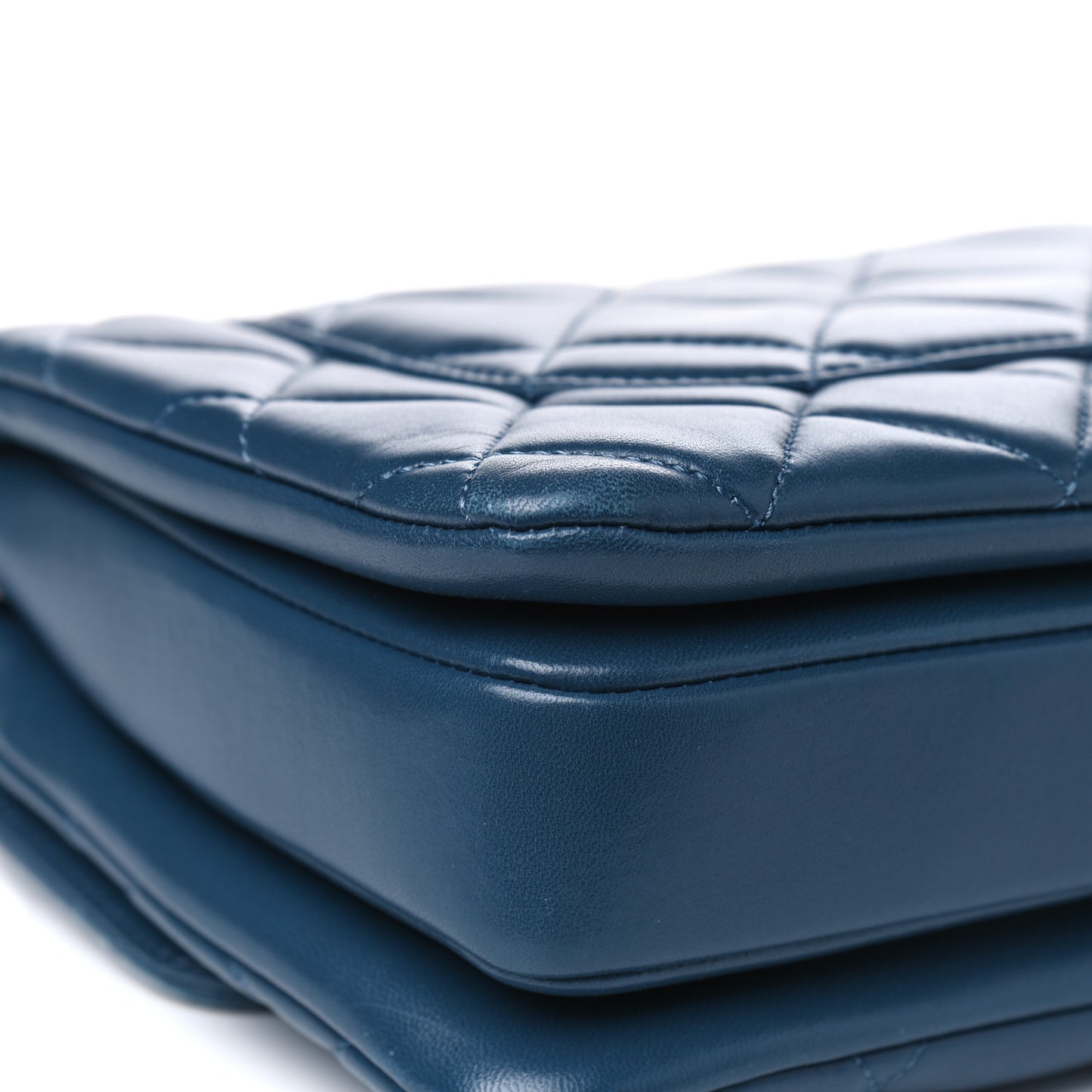 Lambskin Quilted Small Trendy CC Flap Dual Handle Bag Blue