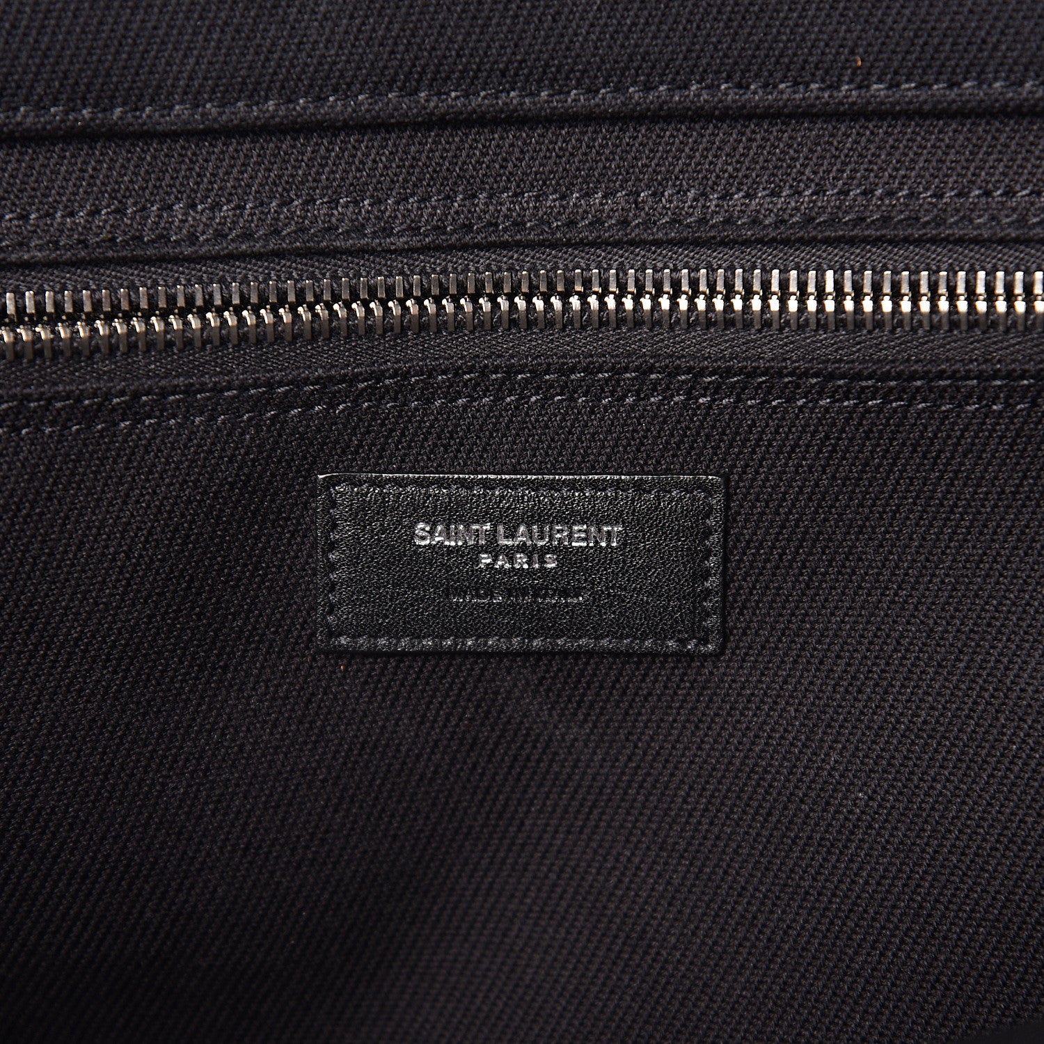 Saint Laurent Linen Calfskin Rive Gauche Tote Black 5 of 8