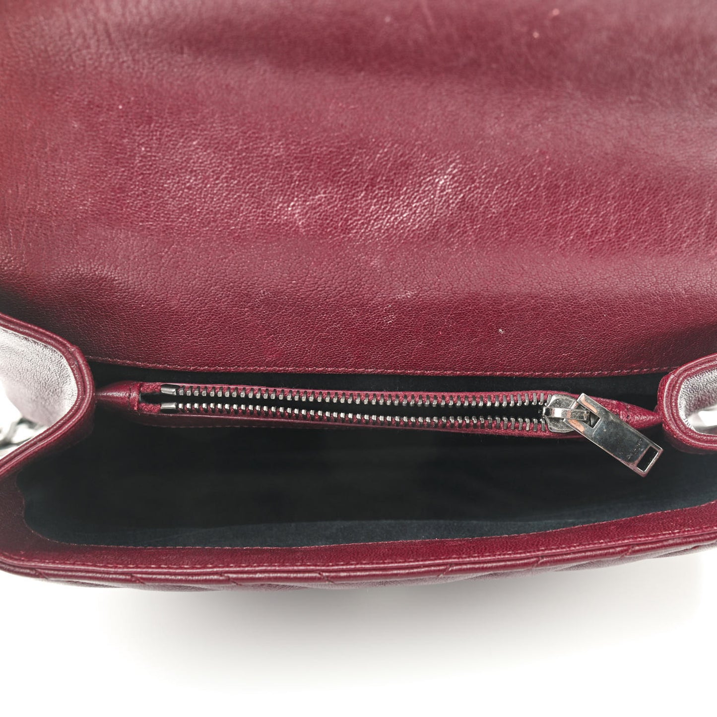 Sheepskin Matelasse Chevron Monogram Medium College Bag Rouge Legion