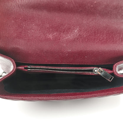 Saint Laurent Sheepskin Matelasse Chevron Monogram Medium College Bag Rouge Legion 6 of 7
