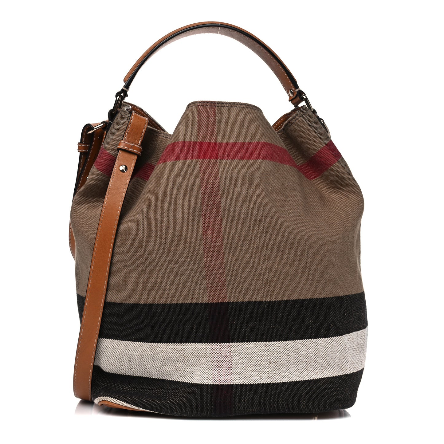 Canvas Mega Check Medium Ashby Hobo Saddle Brown