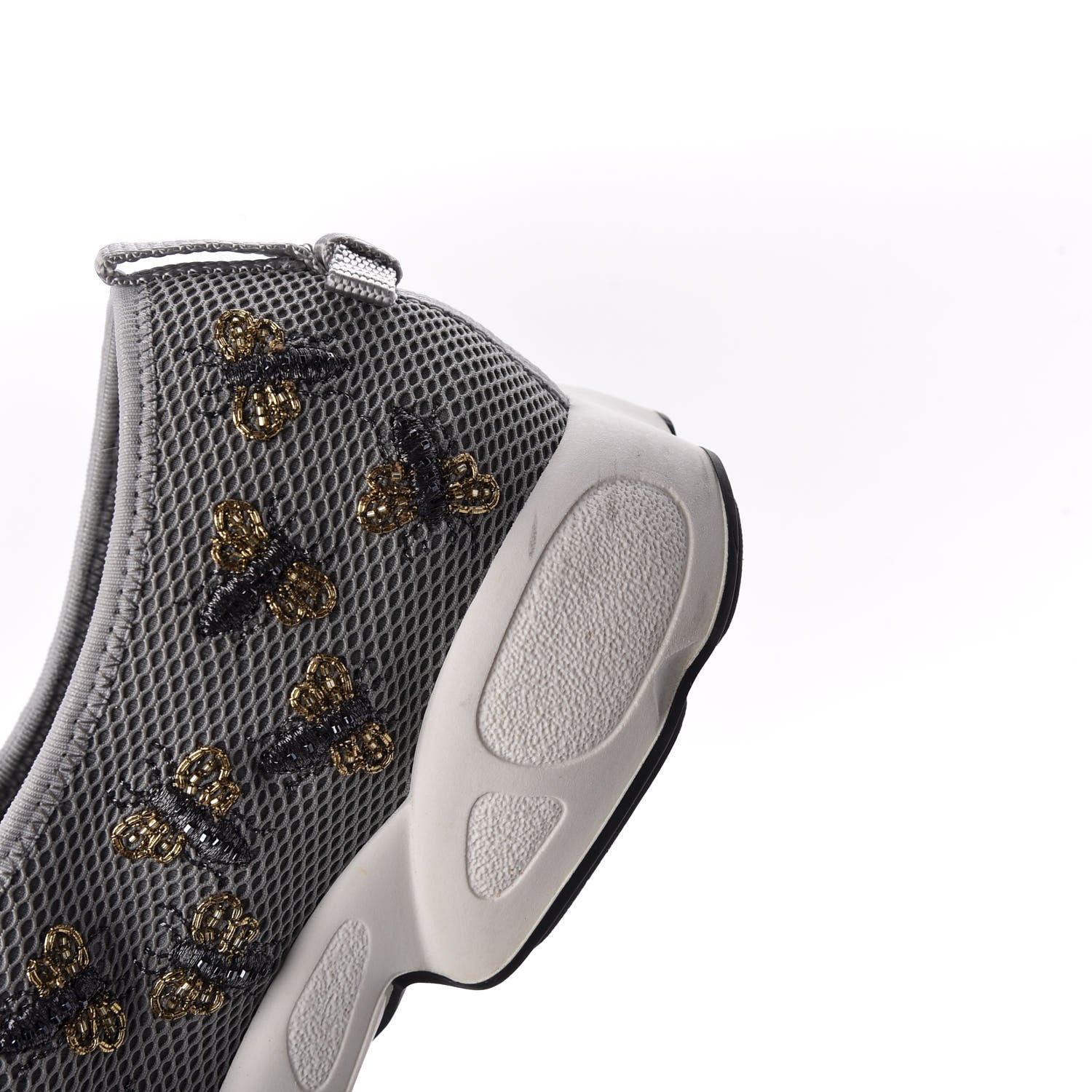 Christian Dior Technical Canvas Embellished Dior Fusion Sneakers 39 Grey 9 of 11