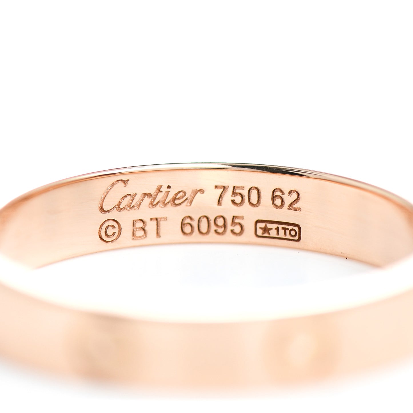 18K Pink Gold 3.5mm LOVE Wedding Band Ring 62 10