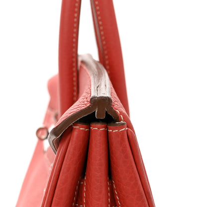 Hermes Taurillon Clemence Eclat Birkin 35 Sanguine White 15 of 18