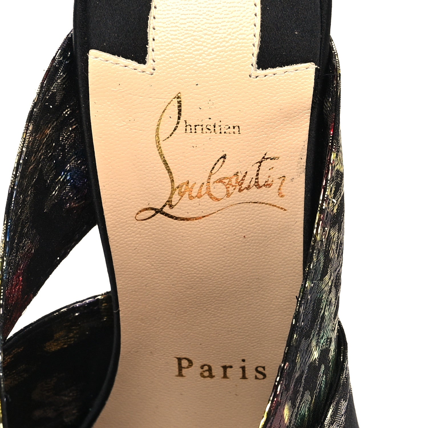 Christian Louboutin Metallic Brocade Bow Samouraissa 100 Mule Sandals 36.5 Black Multicolor 7 of 9