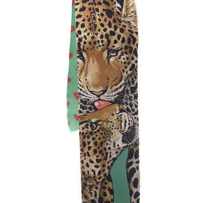 Hermes Silk Jungle Love Love Twilly Emeraude Rose Brun 2 of 5