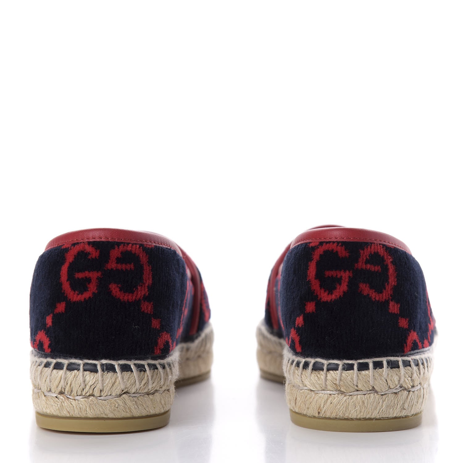 Gucci Terry Cloth GG Monogram Espadrilles 38 Blue Red 6 of 10
