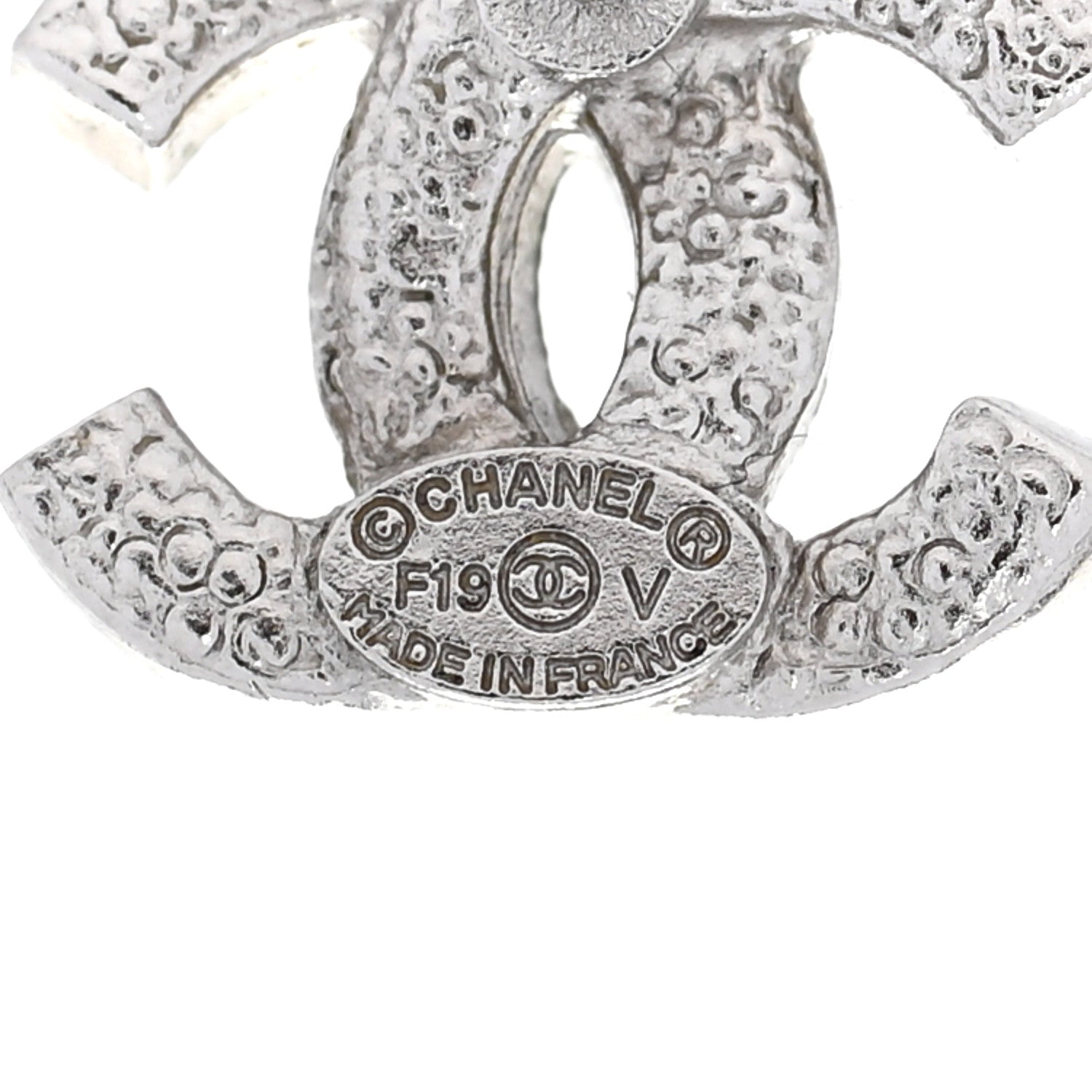 Chanel Crystal Timeless CC Earrings Silver 4 of 5