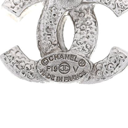 Chanel Crystal Timeless CC Earrings Silver 4 of 5