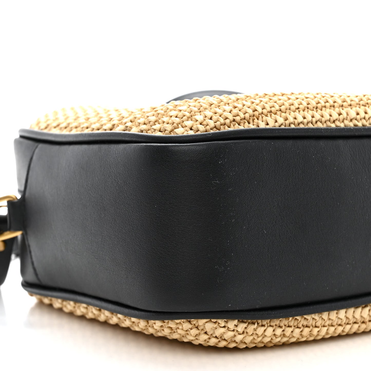 Raffia Canvas Monogram Lou Camera Bag Beige Black