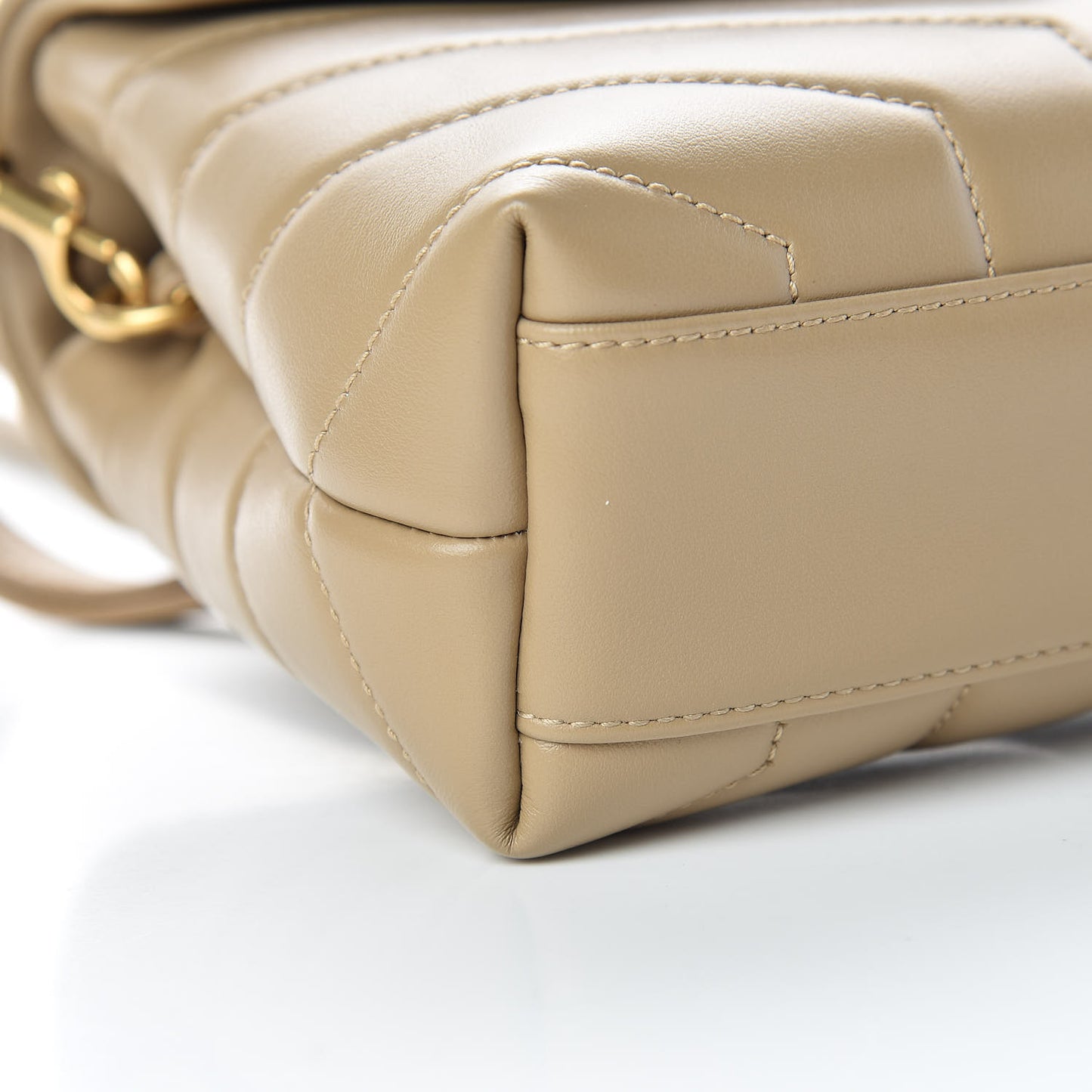Calfskin Y Quilted Monogram Toy Loulou Crossbody Bag Latte