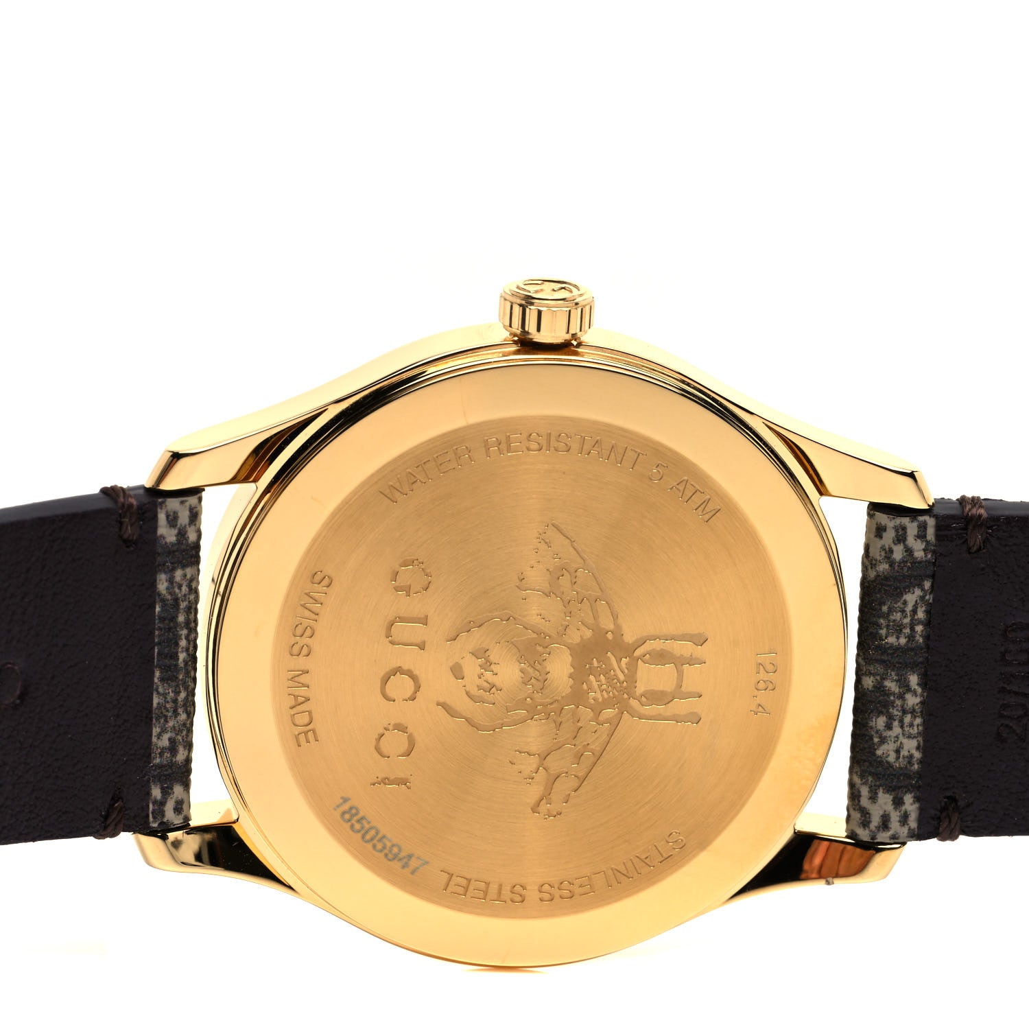 Gucci Stainless Steel Canvas 38mm G-Timeless GG Supreme Bee Quartz Watch Brown 4 of 5