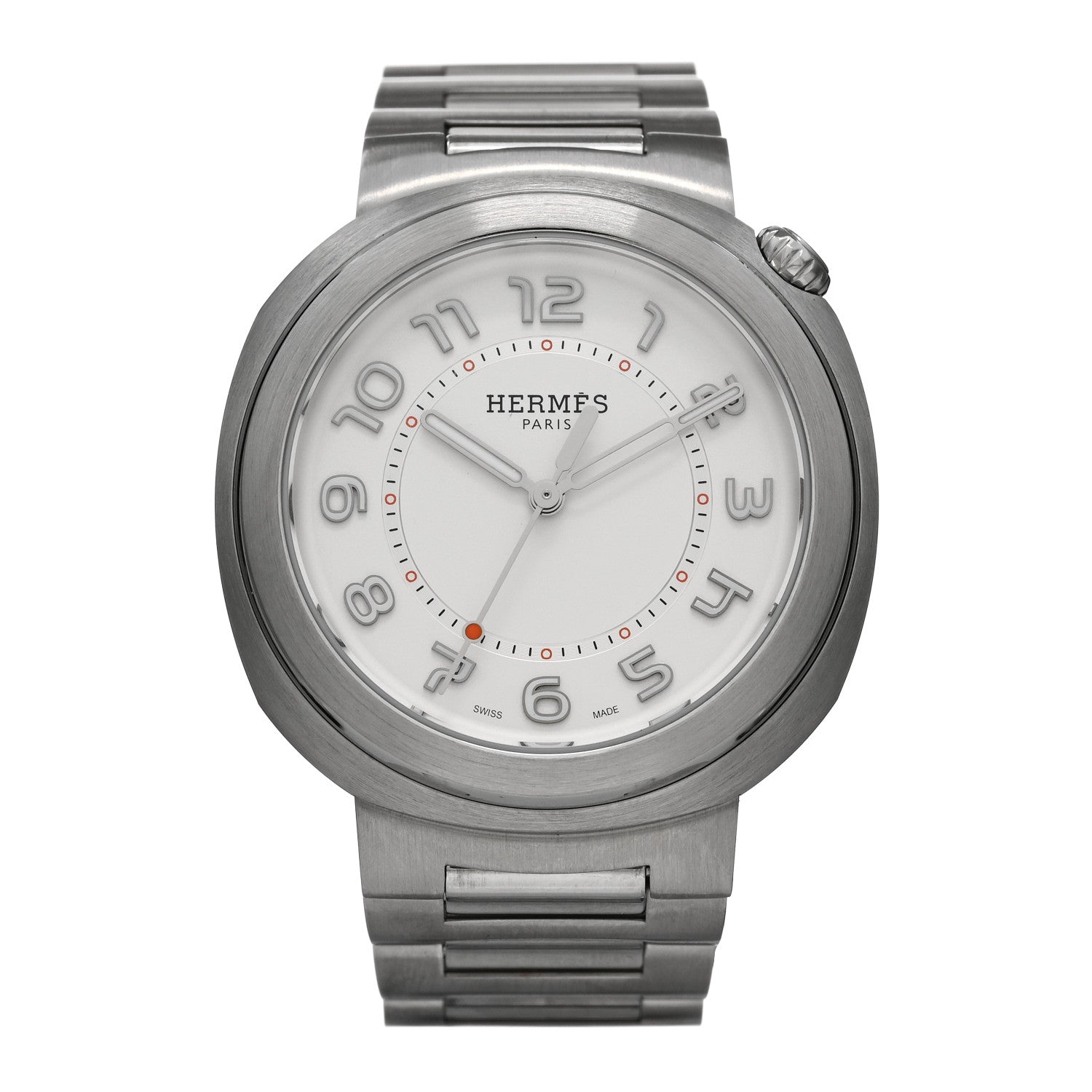 Hermes Stainless Steel 36mm Cut Automatic Watch 1 of 6