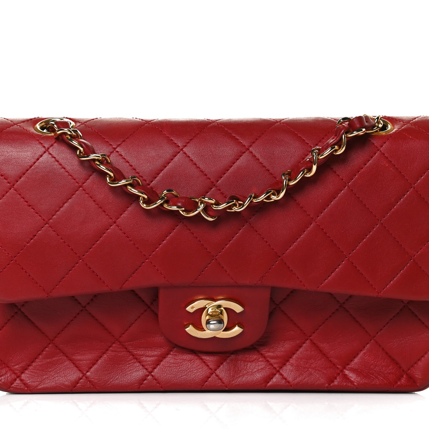 Chanel Lambskin Quilted Small Double Flap Red 8 of 17